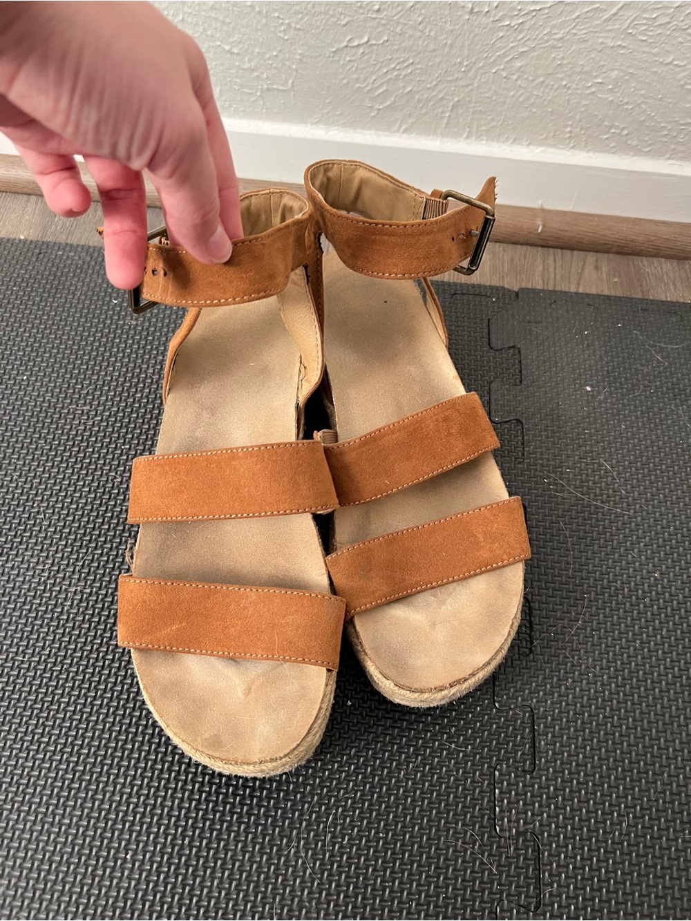 Women’s Brown Suede Strappy Ankle-Wrap Sandals